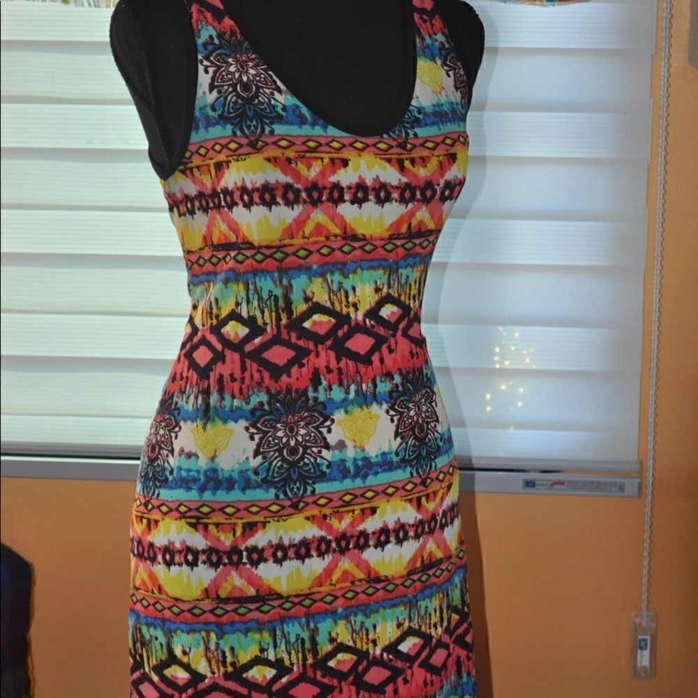 Colada aztec print  swing dress size Med